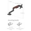 FURUIM2024M Monitor Arm Single Monitor Mount - Wood Grain Single Monitor Arm Desk Mount, 17-32" Fully Adjustable Monitor Arm with VESA 75/100mm, Hold up to 19.8 Lbs Adjustable Monitor Stands view 2