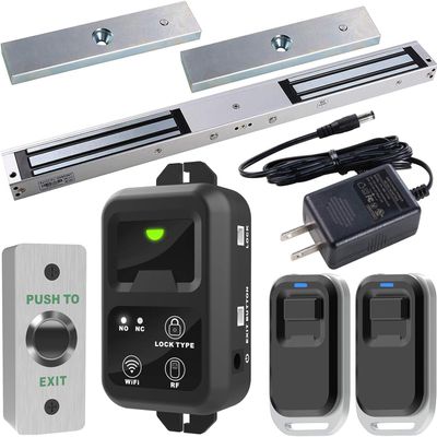 UHPPOTE 2.4GHz WiFi Indoor 600lb Electromagnetic Double Door Lock Kit with Remote and Smartphone app Control
