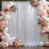10x10 ft Wrinkle Free Silver Sequin Backdrop Curtain for Parties,Thick Not Fall Glitter Wedding Drapes Backdrop,2 Panels 5x10ft Shimmer Photo Wall Back Drop Cloth for Birthday Photography Background view 1