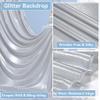 10x10 ft Wrinkle Free Silver Sequin Backdrop Curtain for Parties,Thick Not Fall Glitter Wedding Drapes Backdrop,2 Panels 5x10ft Shimmer Photo Wall Back Drop Cloth for Birthday Photography Background view 4