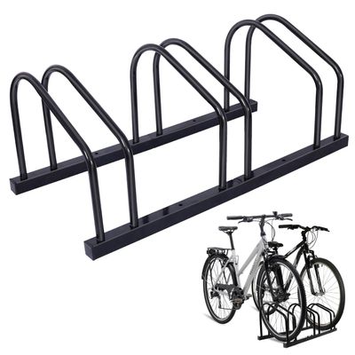 Donext Floor Bike Rack, Bike Parking Stand for up to 3 Bicycles, Outdoor Bicycles Rack for Yard & Garage Storage, Stable & Secure Bicycle Stand Up to 28", Holding Plates & Custom Spacing, Black