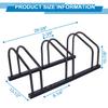 Donext Floor Bike Rack, Bike Parking Stand for up to 3 Bicycles, Outdoor Bicycles Rack for Yard & Garage Storage, Stable & Secure Bicycle Stand Up to 28", Holding Plates & Custom Spacing, Black view 2