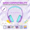 JoySpark Wired Headphones for Kids, 85dB Volume Limit, 3.5mm Kids Headphones with Cord, Adjustable, Stereo Sound Foldable Toddler headsets for School-Purple view 4