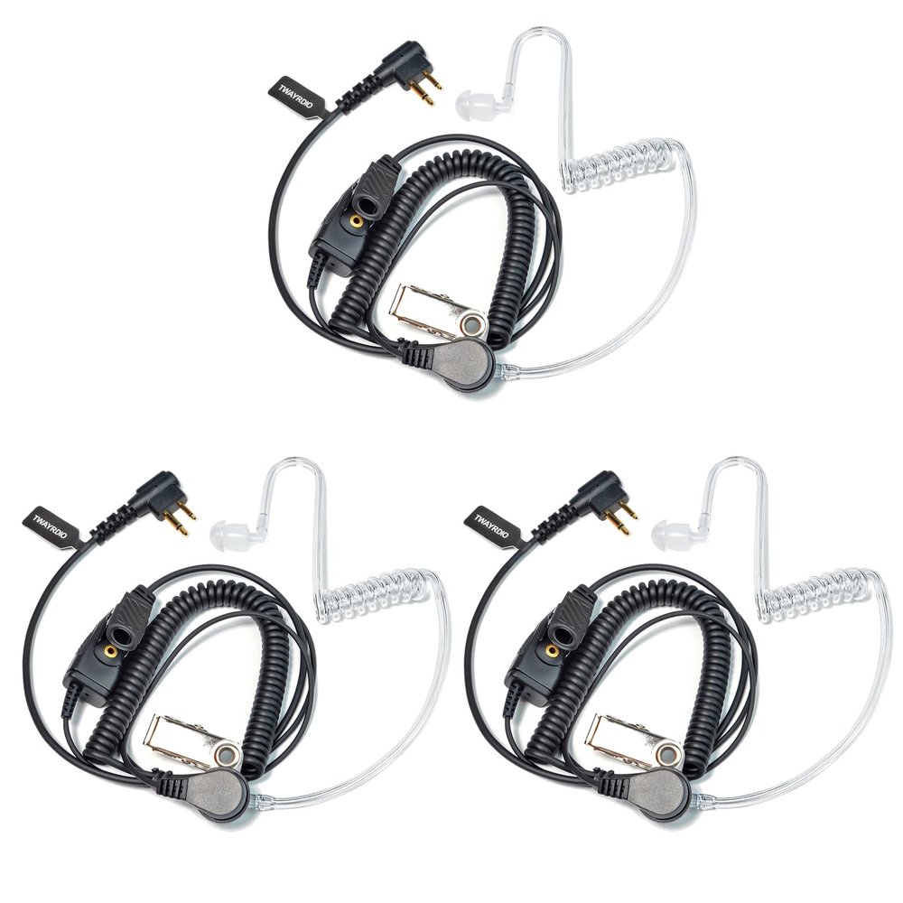 3 Pack Radio Earpiece with Mic for Motorola CP200D RMU2040 RMU2080D, Surveillance Earpiece with in-line Microphone and PTT for Motorola Walkie Talkies Two-Way Radios