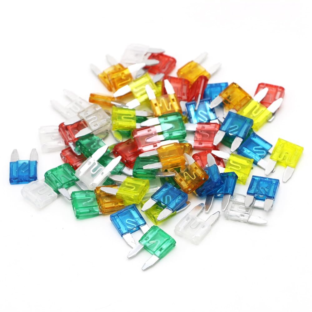 Malockos Rc Tool 60pcs Mixed Mini Blade Fuse Zinc Alloy and Plastic Material 5A 10A 15A 20A 25 30A AMP Set For Auto Car Truck