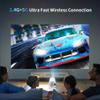 [270Adjustable Stand] Smart Mini Projector with WiFi 6 and Bluetooth, Auto Keystone Outdoor Movie Projector 1080P HD 200 ANSI Support,Portable Home Projector for TV/Laptop/USB view 2