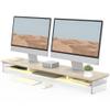 Fenge Acrylic Monitor Stand, 42.5 Inch Clear Dual Monitor Riser with Metal Storage, 2 Tier Computer Riser with LED Lights for Desk, Laptop, Printer, TV view 1