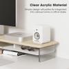 Fenge Acrylic Monitor Stand, 42.5 Inch Clear Dual Monitor Riser with Metal Storage, 2 Tier Computer Riser with LED Lights for Desk, Laptop, Printer, TV view 4