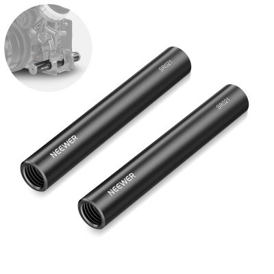 NEEWER Aluminum Alloy Extendable 15mm Extension Rods (4"/10cm Long, 2 Pack) for 15mm LWS Rod Rail System Shoulder Rig Video Rig Baseplate, SR021