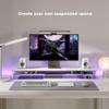 Fenge Acrylic Monitor Stand, 42.5 Inch Clear Dual Monitor Riser with Metal Storage, 2 Tier Computer Riser with LED Lights for Desk, Laptop, Printer, TV view 2