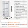 VEVOR Media Storage Cabinet, 5-Layer DVD Shelf, Adjustable CD Shelves, Protects & Organizes Music, Movie, Video Games or Memorabilia Collections, White view 3