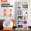 VEVOR Media Storage Cabinet, 5-Layer DVD Shelf, Adjustable CD Shelves, Protects & Organizes Music, Movie, Video Games or Memorabilia Collections, White view 4