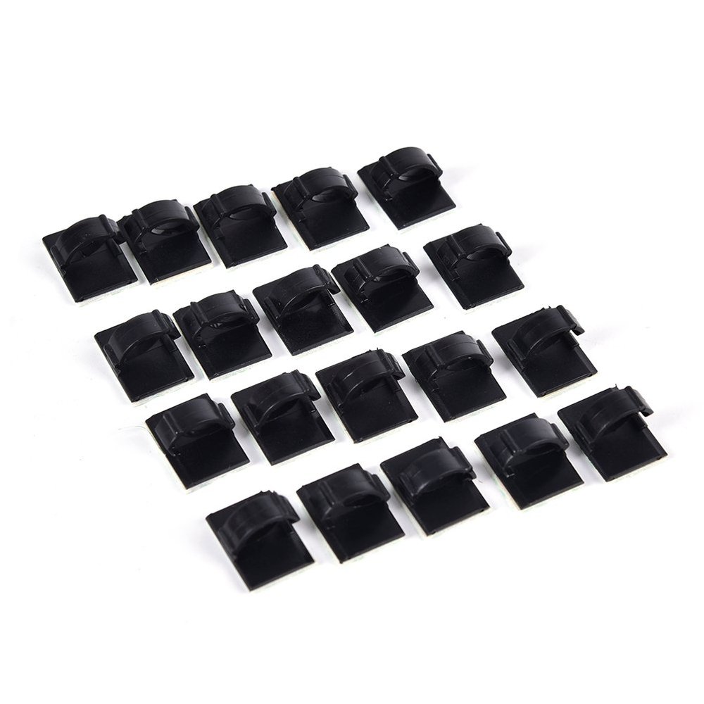 SagaSave 30 PCS Adhesive Cable Clips, Wall Wire Clips for Cable Management, Strong Cord Clips Wire Holders for The Wall, Under Desk, Christmas Lights, Car, Dash Cam, Ethernet, Electric Wires