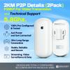 Wireless Bridge, 2KM 5.8G Point to Point Outdoor CPE, CPE Long Range WiFi Bridges for PtP/PtMP with 12DBi High Gain Antenna, PoE Adapter, RJ45 Ethernet Port, 2 Pack view 2
