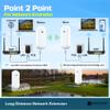 Wireless Bridge, 2KM 5.8G Point to Point Outdoor CPE, CPE Long Range WiFi Bridges for PtP/PtMP with 12DBi High Gain Antenna, PoE Adapter, RJ45 Ethernet Port, 2 Pack view 3