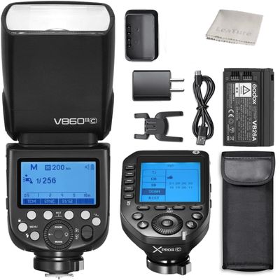 Godox V860III-C Camera Flash Speedlite & Godox XProII-C Wireless Flash Trigger Transmitter Compatible for Canon Cameras, TTL HSS 2.4G 1/8000s HSS GN60 5300K Modeling Light with 2600mAh Li-ion Battery
