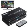 4 Port HDMl KVM Multiviewer 4K@30Hz, 4x1 Quad Multi Viewer Seamless Switcher 4 in 1 Out Support 4K 1080P 720P, 6 Viewing Modes with Keyboard Hotkey Switch and IR Remote view 1