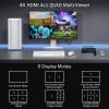 4 Port HDMl KVM Multiviewer 4K@30Hz, 4x1 Quad Multi Viewer Seamless Switcher 4 in 1 Out Support 4K 1080P 720P, 6 Viewing Modes with Keyboard Hotkey Switch and IR Remote view 2