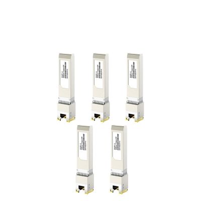 PRPYVPEY 10G RJ45 Copper SFP+ Transceiver 30M/80M RJ45 Port 10GBase-T Compatible with for Ethernet Fiber Switch(5pcs 30M)