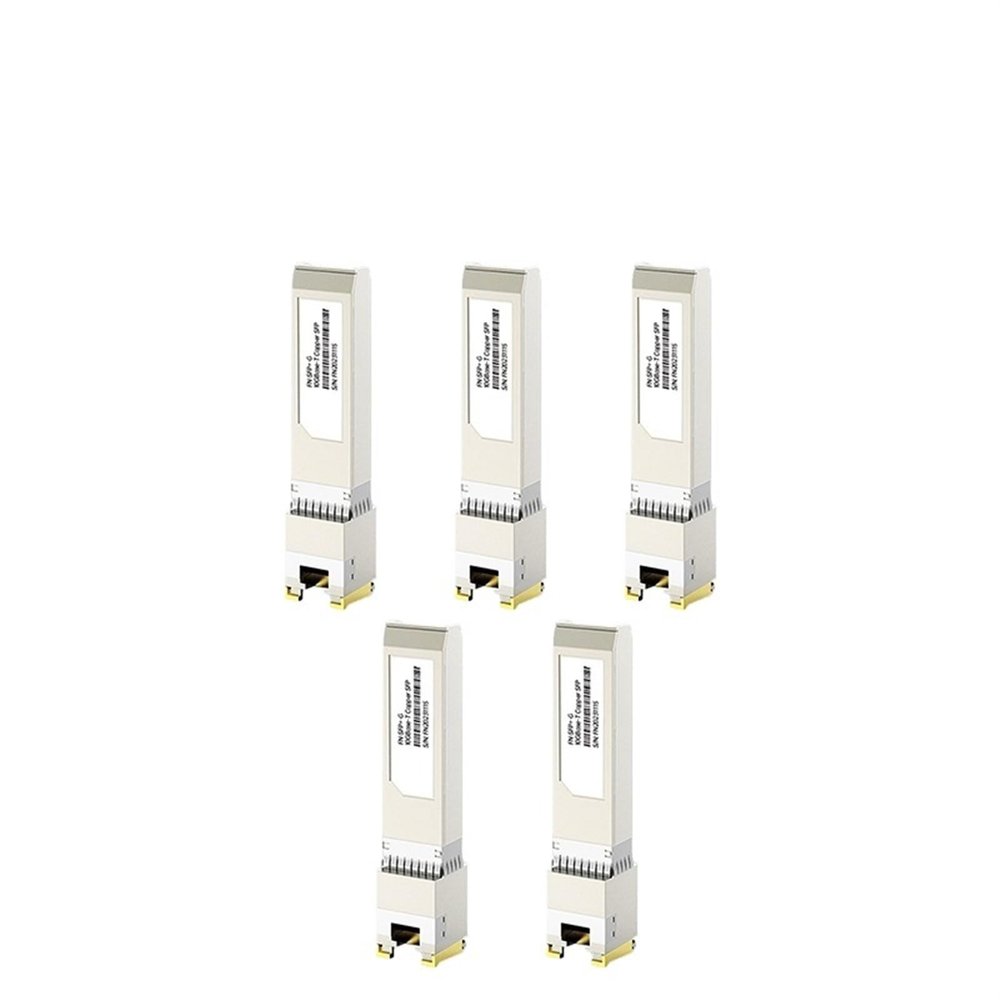 PRPYVPEY 10G RJ45 Copper SFP+ Transceiver 30M/80M RJ45 Port 10GBase-T Compatible with for Ethernet Fiber Switch(5pcs 30M)