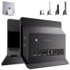 Vertical MacBook Docking Station, PULWTOP Docking Station for Mac mini with M.2 NVMe case for MacBook Pro/Air, 4K@60Hz HDMI, 2USB C 10Gbps, SD/TF, 100W PD, RJ45, 2 USB A for Windows Black view 1