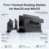 Vertical MacBook Docking Station, PULWTOP Docking Station for Mac mini with M.2 NVMe case for MacBook Pro/Air, 4K@60Hz HDMI, 2USB C 10Gbps, SD/TF, 100W PD, RJ45, 2 USB A for Windows Black view 2