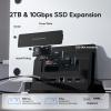 Vertical MacBook Docking Station, PULWTOP Docking Station for Mac mini with M.2 NVMe case for MacBook Pro/Air, 4K@60Hz HDMI, 2USB C 10Gbps, SD/TF, 100W PD, RJ45, 2 USB A for Windows Black view 3