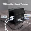 Vertical MacBook Docking Station, PULWTOP Docking Station for Mac mini with M.2 NVMe case for MacBook Pro/Air, 4K@60Hz HDMI, 2USB C 10Gbps, SD/TF, 100W PD, RJ45, 2 USB A for Windows Black view 4