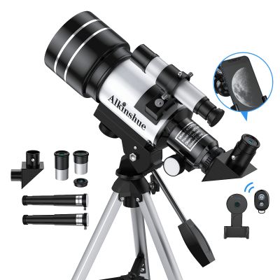 Astronomical Telescope for Kids, 70mm Aperture, 400mm Focal Length, 24-180X Magnification, Fully Multi-Coated Optics, AZ Mount with Tripod