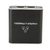 Gigabit Splitter, 1000Mbps 1 in 2 Out RJ45 Port, Aluminum Alloy Network Splitter with Working Status Indicator Light for PC Laptop Router view 1