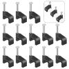 Black Cable Clips Nail in Cable Clip 100 Pcs 8mm Flat Black Ethernet Cable Wall Clips Cable Tacks Coax Clips Speaker Wire Clips Cable Nails for Cords Cat5/Cat5e/Cat6/Cat7 RJ45 Cord Clips view 1