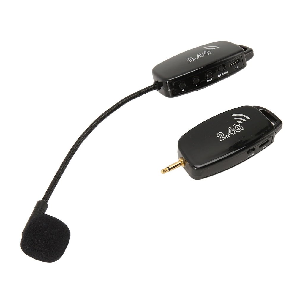 Depisuta 2.4G Wire less Erhu Microphone, Violin Microphone Pickup with Noise Reduction, 3.5mm to 6.35mm Adapter, Anti Interference Microphone Pickup for Instruments, Depisutagb8ve56i24