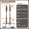 Fotopro 73" 3-in-1 Carbon Fiber Monopod with Pedal, Carbon Fiber Travel Monopod with Feet Max Load 22lbs for DSLR Camera Stabilizer Videography Kit, X-Airfly Mono Orange view 2