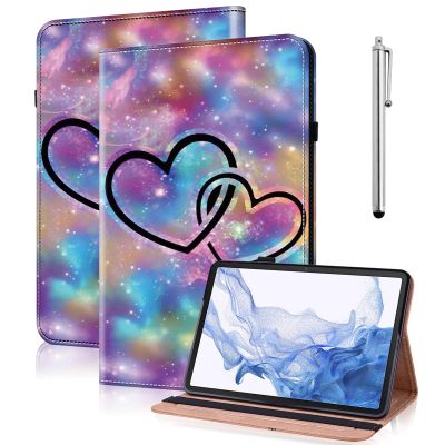 VODEFOX Case for Samsung Galaxy Tab S6 Lite,PU Leather Flip Case with Card Solt Protective Cover for Samsung Galaxy Tab S6 Lite Tablet 10.4 inch 2024/2022 / 2020 - Two Hearts