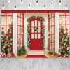 10x6.5ft Christmas Backdrop Xmas Christmas Tree Green Pine Leaves Photography Background Merry Christmas Party Decorations Kids Adults Portraits Family Decor Photo Studio Props view 3