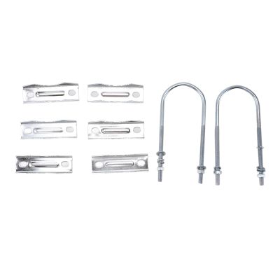 Antenna Pipe Clamp Double Jaw Blocks U Bolts Kit, Stronger Grip, High Strength Bracket, Mast Mount for TV Flag Post, Iron, 1 Set (Type 2)