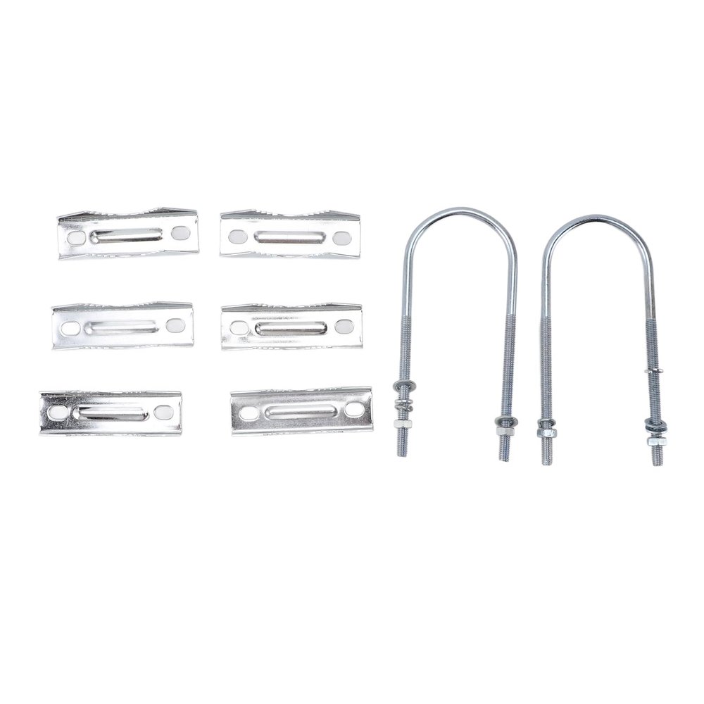 Antenna Pipe Clamp Double Jaw Blocks U Bolts Kit, Stronger Grip, High Strength Bracket, Mast Mount for TV Flag Post, Iron, 1 Set (Type 2)