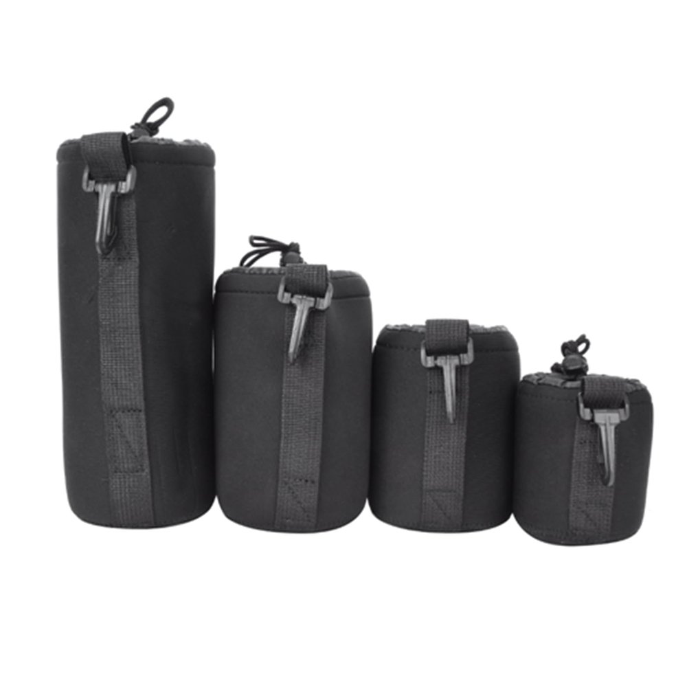 Holigie Camera Lens Case, Camera Lens Bag 4PCS Portable Thick Neoprene Flexible Soft Plush, Lens Case for All Major Brands Dslr Camera Lens(S M L XL)