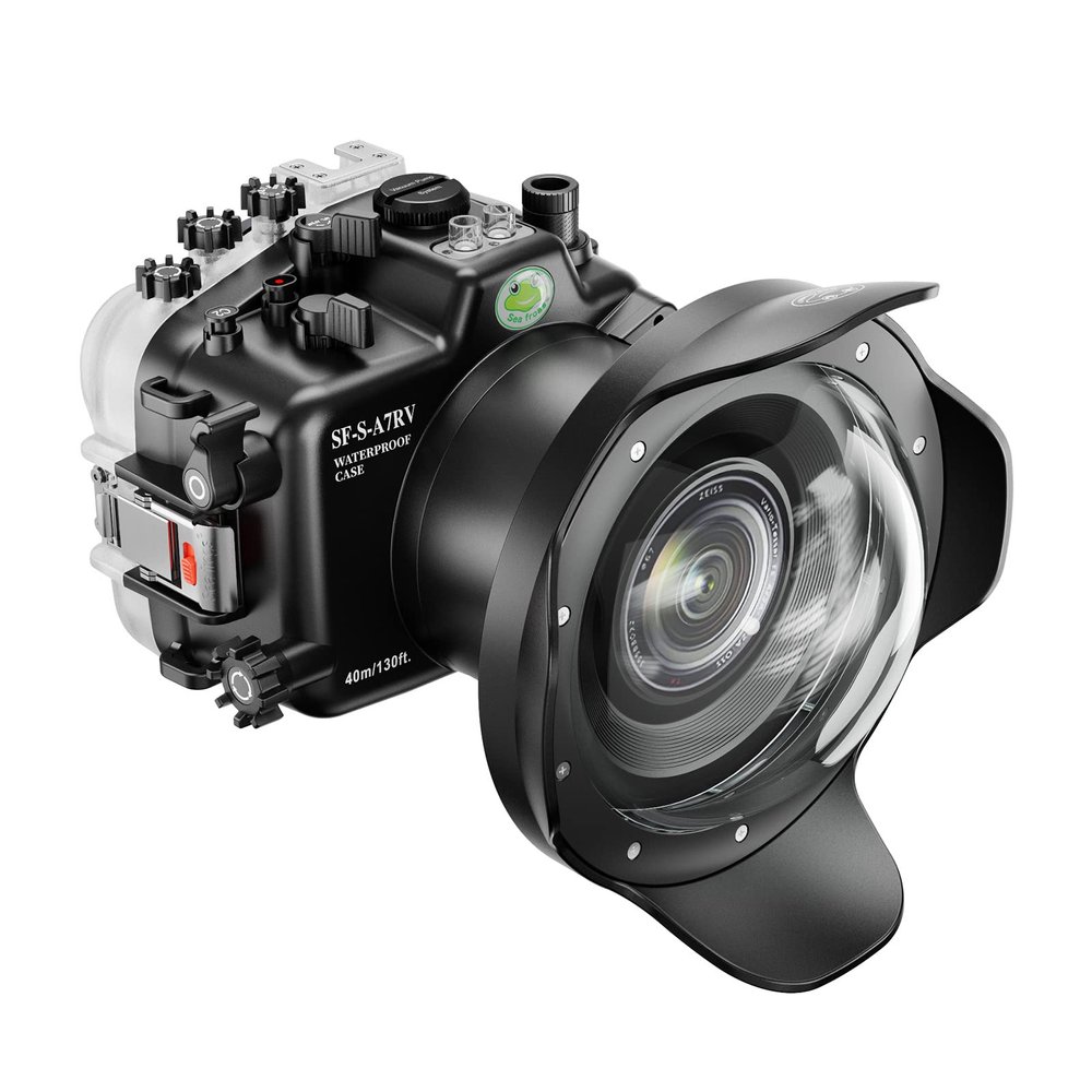 Sea frogs Camera Housing Compatible with Sony A7R5 with 16-35mm, 24-70mm Wide Angle Lens,Waterproof IPX8 Rated, 40m/130ft Depth Protection Underwater Camera Case, Ideal for Diving, Surfing, Rowing