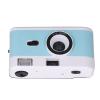 35mm Retro Camera, 1/120s Shutter Speed 35mm Film Camera 28mm F/8 Lens Built-in Flash with Battery for Photography (White and Blue) view 3