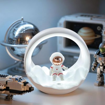 Boys Night Light, Cool Led Astronaut Light with 3 Colors Temperatures, 3 Levels Dimmable Touch Lamp for Kids Room, Rechargeable Space Night Light Unique Boys Gifts for Christmas and Birthday