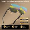 CatXQ Smart Bluetooth Glasses for Men Women | Auto Switch | Blue Light Blocking & Polarized Sunglasses & Night Vision Lens - Gold view 2