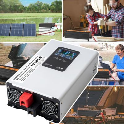 10000w/12000w Power Inverter Modified Pure Sine Wave, Dc 12v /24v /48v /60v/72v/96v to Ac,Power Supply Voltage Converter with Lcd Display,for Rv Truck Car Camping,12000w24Vto110V
