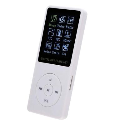 Bewinner Portable 8GB MP3 Player, Digital Music MP3 MP4 Player with Color TFT Screen for Music Lovers with Voice Record FM Radio,USB2.0 (White)
