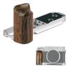 WEPOTO X100VI/X100V Handgrip L-Shape Grip with Quick Release Plate for Arca, Wood Side Handle, for Fujifilm X100VI/X100V Camera - Golden Sandalwood & (Silver Aluminum) view 1