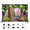 10x6.5ft Spring Enchanted Forest Backdrop Fairy Tale Books Pink Castle Photography Background Garden Mushroom Wonderland Banner Decorations Wedding Birthday Party Baby Shower Photo Booth Props view 4