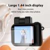 Mini Keychain Camera, 1080P 1.44 inch Small Nostalgia Retro Camera Tiny Video Camcorder with LED Flash and Charging Base, for Travel Study Recording (Black) view 3