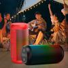 Jectse Portable Bluetooth Speakers, IPX4 Speaker with RGB Lights, Dual Pairing Stereo Sound Shower Speakers for Home Party Indoor Outdoor (Red) view 4