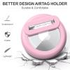 for Apple Airtag Holder for Kids Hidden, Air Tag-2 Pack GPS Tracker Case, Silicone Hidden for AirTag Holder for Kids with Safety Pin, Elderly, Luggage, Backpack, Cloth (Navy+Pink) view 2