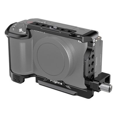 Poyinco Compatible for Sony ZV-E1 Camera Bracket with HDMI Cable Clip, NATO Rail, Cold Shoe and Multiple 1/4" and 3/8" Threaded Holes, Aluminum Video Bracket JN-098